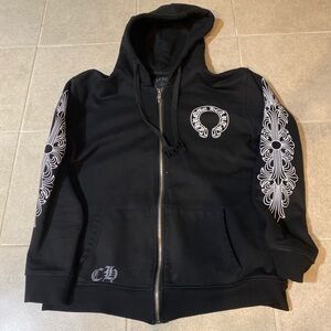 Chrome Hearts Black Zip Up Sweater